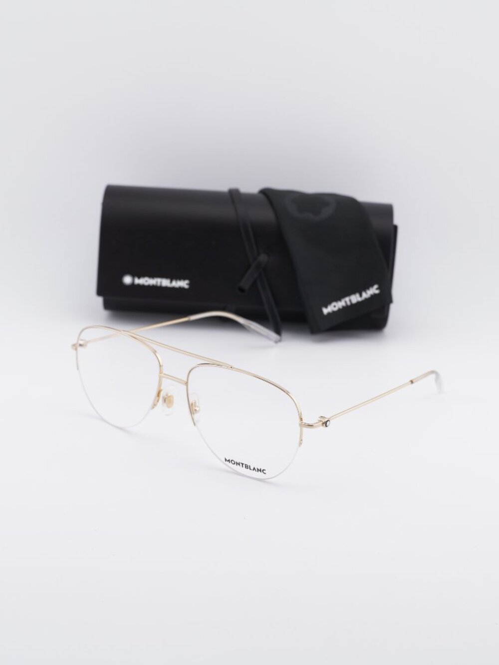 Montblanc MB0077O 002 Aviator Eyeglasses 57mm – Gold